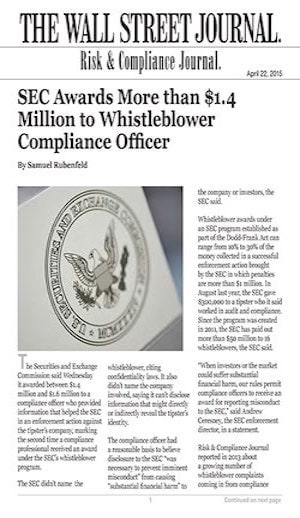 whistleblower compliance officer